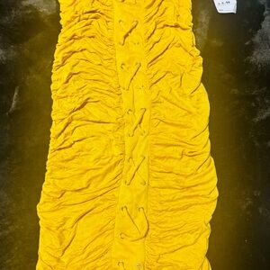 Heart Hips Mustard Lace-Up Dress